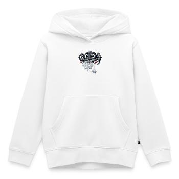 Araignée tricoteuse - Sweat Premium à capuche enfant bio - blanc - Devant - AI Model Kid Female (0cm)