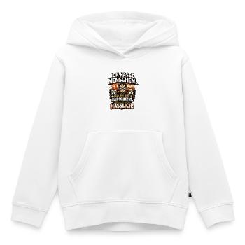 Ich hasse Menschen: Hässlich & witzig - Kinder Premium Organic Hoodie - Weiß - Vorne - AI Model Kid Female (0cm)