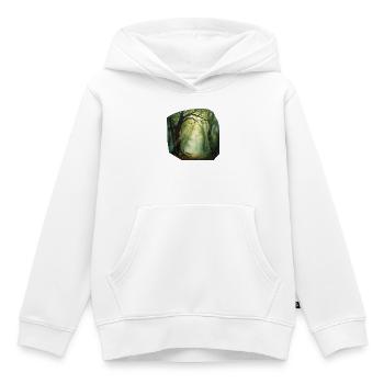 Sentier lumineux dans la forêt - Sweat Premium à capuche enfant bio - blanc - Devant - AI Model Kid Female (0cm)