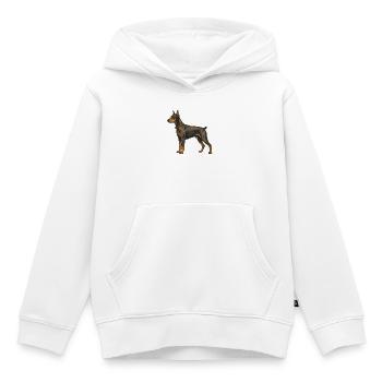 Dobermann Pinscher dans le style rétro - Sweat Premium à capuche enfant bio - blanc - Devant - AI Model Kid Female (0cm)