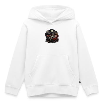 Soirée barbecue nocturne de ratons laveurs - Sweat Premium à capuche enfant bio - blanc - Devant - AI Model Kid Female (0cm)
