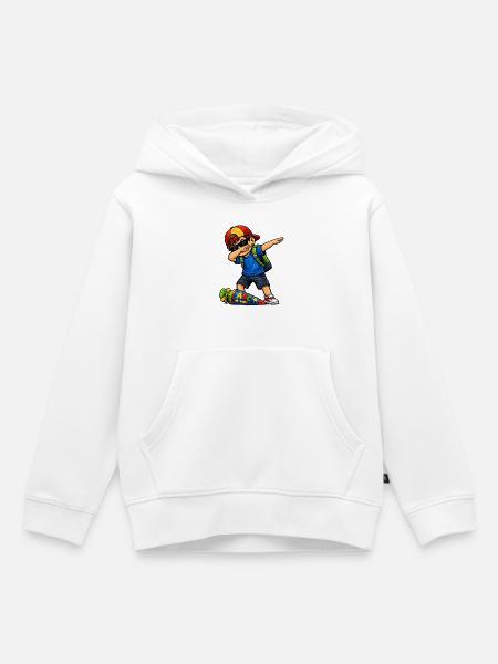 Dabbing ABC-Schütze (brünett) - Kinder Premium Organic Hoodie - Weiß