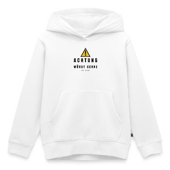 Achtung Jiu Jitsu Warnzeichen - Kinder Premium Organic Hoodie - Weiß - Vorne - AI Model Kid Female (0cm)