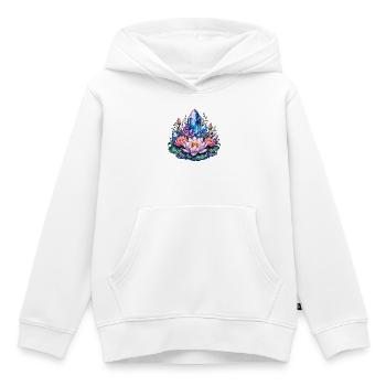 Fantasy du Lotus de Cristal - Sweat Premium à capuche enfant bio - blanc - Devant - AI Model Kid Female (0cm)