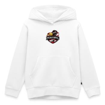 Pickleball AUTRICHE - Sweat Premium à capuche enfant bio - blanc - Devant - AI Model Kid Female (0cm)