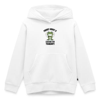 À propos de ça Froget, j’en ai fini pour aujourd’hui - Sweat Premium à capuche enfant bio - blanc - Devant - AI Model Kid Female (0cm)