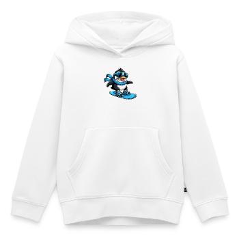 Sports d’hiver Penguin Oddy Snowboarder - Sweat Premium à capuche enfant bio - blanc - Devant - AI Model Kid Female (0cm)