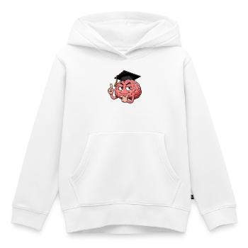 Gehirn mit Abschlusskappe - Kinder Premium Organic Hoodie - Weiß - Vorne - AI Model Kid Female (0cm)