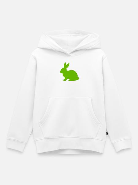 Heller Hase Silhouette - Kinder Premium Organic Hoodie - Weiß