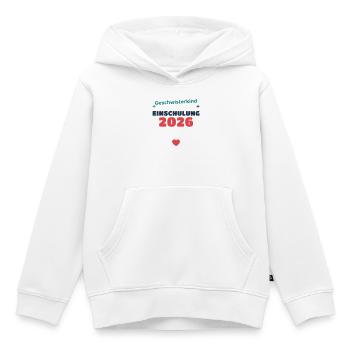 Einschulung 2026 Familie - Schulkind Geschenk Schu - Kinder Premium Organic Hoodie - Weiß - Vorne - AI Model Kid Female (0cm)