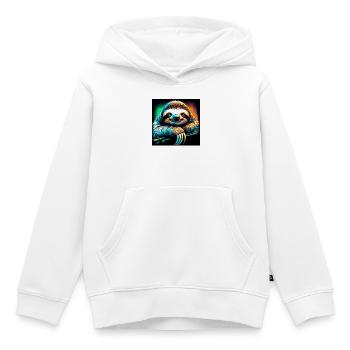 Faultier - Kinder Premium Organic Hoodie - Weiß - Vorne - AI Model Kid Female (0cm)