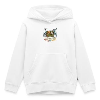 Angetrieben von Pizza und Miles Bikepacking - Kinder Premium Organic Hoodie - Weiß - Vorne - AI Model Kid Female (0cm)