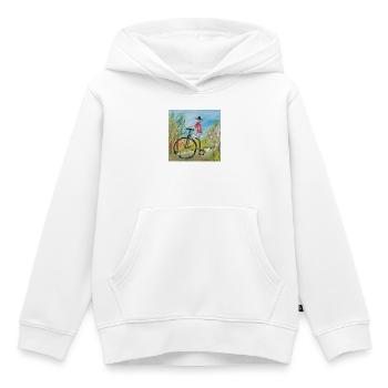  Hochrad - Kinder Premium Organic Hoodie - Weiß - Vorne - AI Model Kid Female (0cm)
