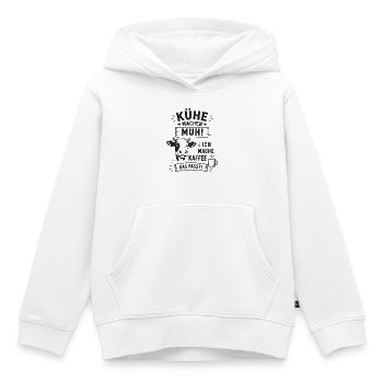 Kuh Muh Kaffee Das Passt - Kinder Premium Organic Hoodie - Weiß - Vorne - AI Model Kid Female (0cm)