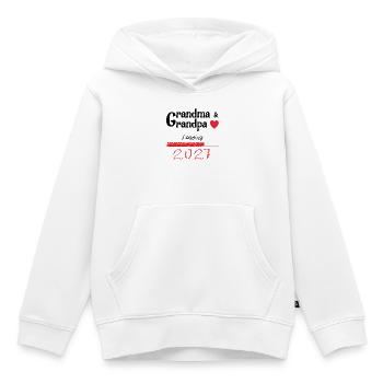 Grand-mère et grand-père 2027 - Sweat Premium à capuche enfant bio - blanc - Devant - AI Model Kid Female (0cm)