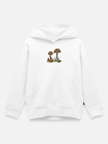 Pilze - Kinder Premium Organic Hoodie - Weiß
