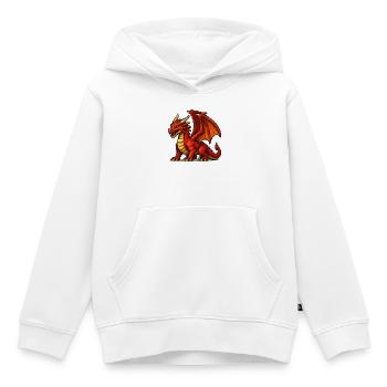 Pixeldrache Feuerrot - Kinder Premium Organic Hoodie - Weiß - Vorne - AI Model Kid Female (0cm)