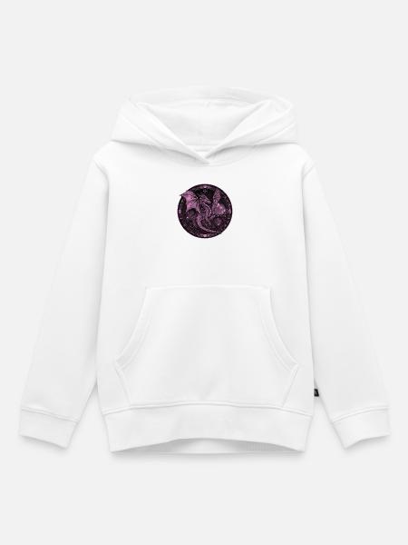 Purple Dragon - Kinder Premium Organic Hoodie - Weiß