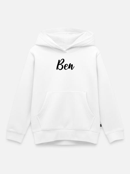 Ben - Kinder Premium Organic Hoodie - Weiß