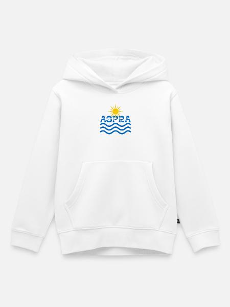 Aspra Sunrise Waves Logo - Kinder Premium Organic Hoodie - Weiß