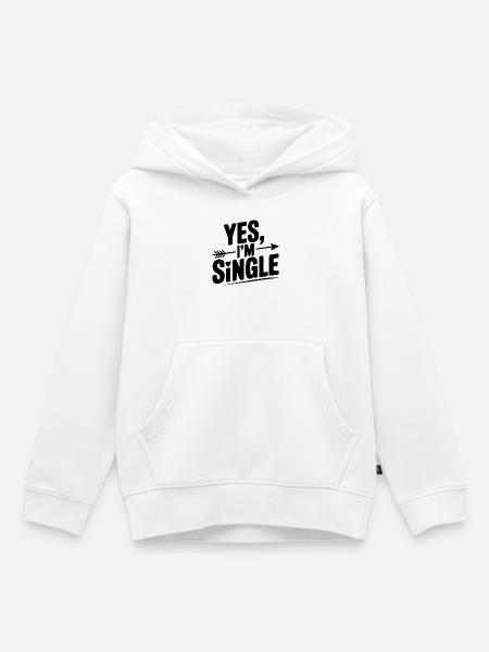 Ja, ich bin Single - Kinder Premium Organic Hoodie - Weiß