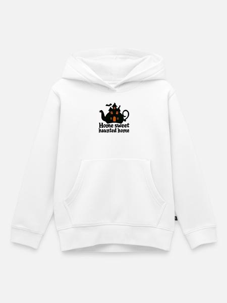 Spuk-Teekanne Hausdesign - Kinder Premium Organic Hoodie - Weiß