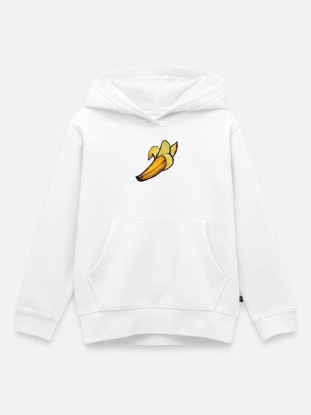 Sonnenbeschienene Bananen-Aquarellschale - Kinder Premium Organic Hoodie - Weiß