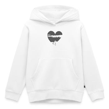 Zerfetztes Herz in rauer Textur - Kinder Premium Organic Hoodie - Weiß - Vorne - AI Model Kid Female (0cm)