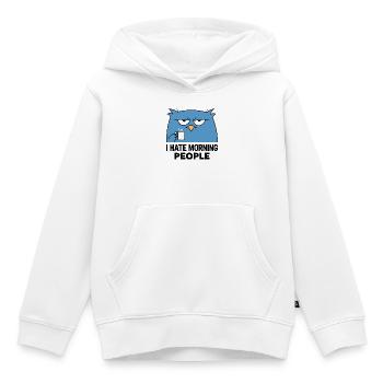 Grummelige Eule Kaffee Morgen - Kinder Premium Organic Hoodie - Weiß - Vorne - AI Model Kid Female (0cm)