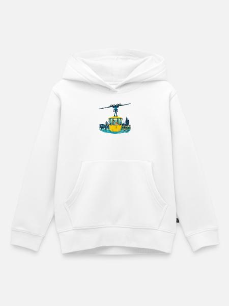 Kölner Seilbahn Retro - Kinder Premium Organic Hoodie - Weiß