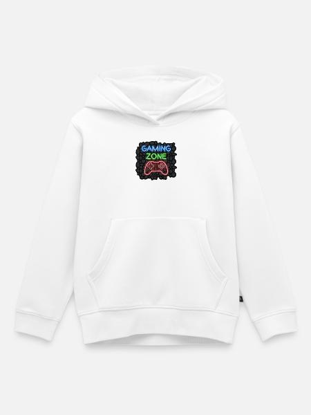 Gaming Zone Design für Gamer Zocker - Kinder Premium Organic Hoodie - Weiß