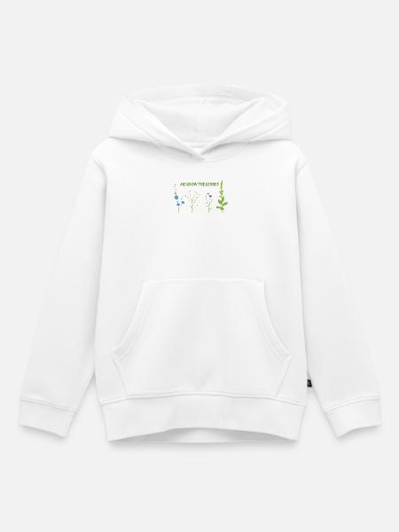 Wiese schätzt Blumen - Kinder Premium Organic Hoodie - Weiß