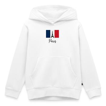 Paris Tricolore & Eiffelturm-Silhouette - Kinder Premium Organic Hoodie - Weiß - Vorne - AI Model Kid Female (0cm)