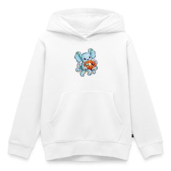 Dumbo-Oktopus mit Kürbismuschel - Kinder Premium Organic Hoodie - Weiß - Vorne - AI Model Kid Female (0cm)