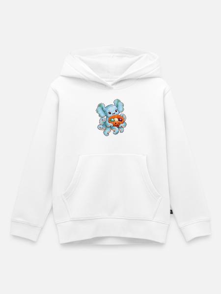 Dumbo-Oktopus mit Kürbismuschel - Kinder Premium Organic Hoodie - Weiß