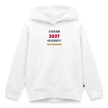 Studium 2027 geschafft und überlebt Abschluss - Kinder Premium Organic Hoodie - Weiß - Vorne - AI Model Kid Female (0cm)