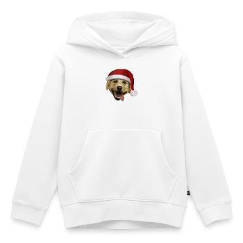 Labrador mit Weihnachtsmütze - Weihnachtshund - Kinder Premium Organic Hoodie - Weiß - Vorne - AI Model Kid Female (0cm)