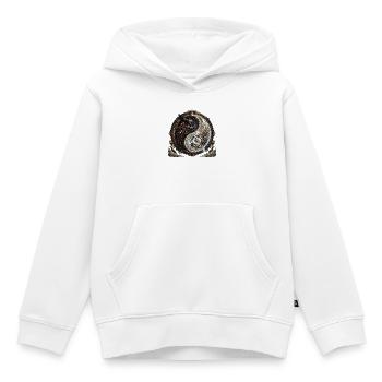 Steampunk Yin Yang Eule - Kinder Premium Organic Hoodie - Weiß - Vorne - AI Model Kid Female (0cm)