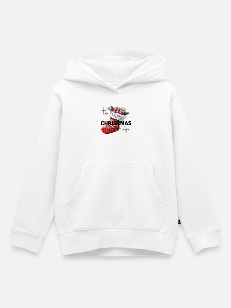 Happy Christmas - Stiefel - Kinder Premium Organic Hoodie - Weiß