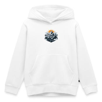 Lachender Berggipfel im Sonnenaufgang - Kinder Premium Organic Hoodie - Weiß - Vorne - AI Model Kid Female (0cm)