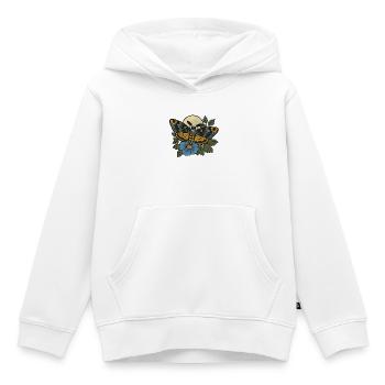 Schädelmotten-Mondblüte - Kinder Premium Organic Hoodie - Weiß - Vorne - AI Model Kid Female (0cm)