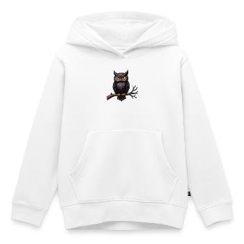 Eule auf einem Ast - Kinder Premium Organic Hoodie - Weiß - Vorne - AI Model Kid Female (0cm)