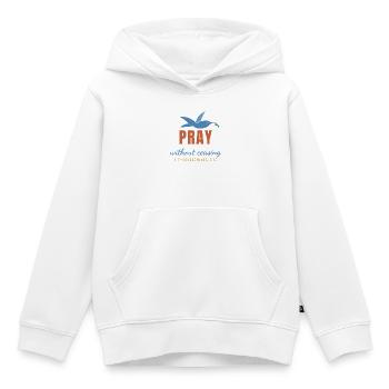 Pray Without Ceasing – 1 Thessalonians 5:17 - Kinder Premium Organic Hoodie - Weiß - Vorne - AI Model Kid Female (0cm)