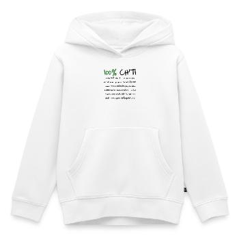 100% Ch'ti - Sweat Premium à capuche enfant bio - blanc - Devant - AI Model Kid Female (0cm)
