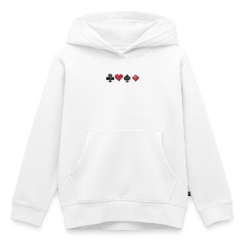 Kreuz Herz Pik Karo Quer Poker, Skat & Blackjack - Kinder Premium Organic Hoodie - Weiß - Vorne - AI Model Kid Female (0cm)