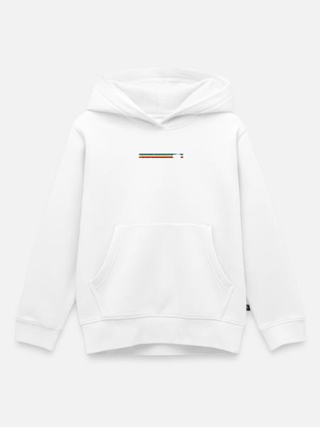 Retro-Fahrrad auf Rainbow Stripes - Kinder Premium Organic Hoodie - Weiß
