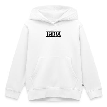 Inde - Sweat Premium à capuche enfant bio - blanc - Devant - AI Model Kid Female (0cm)