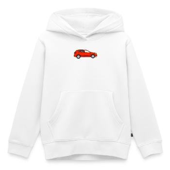 En voiture - Sweat Premium à capuche enfant bio - blanc - Devant - AI Model Kid Female (0cm)