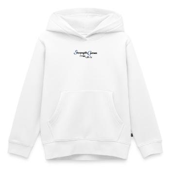 Strength comes from within - Kinder Premium Organic Hoodie - Weiß - Vorne - AI Model Kid Female (0cm)