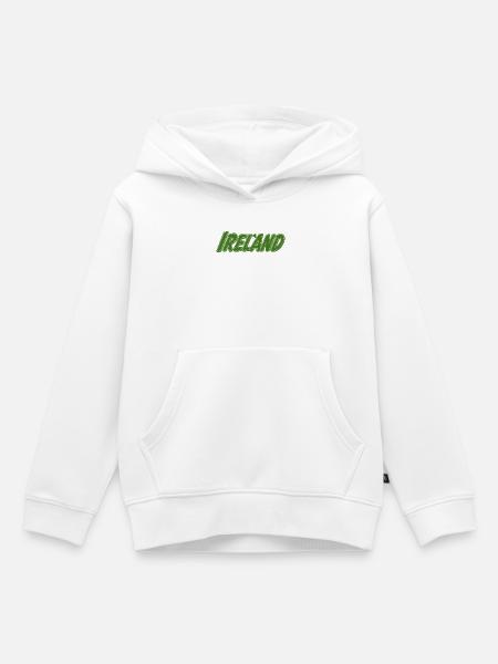 Irland Grün mit Kleeblatt - Kinder Premium Organic Hoodie - Weiß